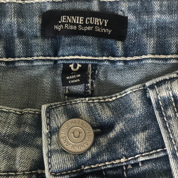 True Religion Jennie Curvy High Rise With Destroy in Light Whisper Size 32 - Picture 9 of 13